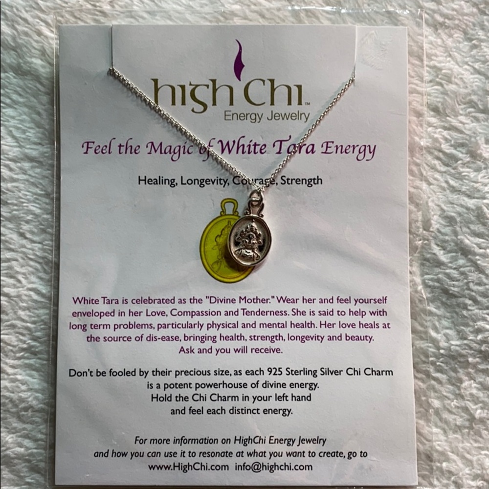 925 Sterling Silver White Tara Energy Necklace